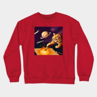 Orange Cat Paints Life into the Universe Crewneck Sweatshirt